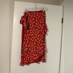 Size 4 Faithfull The Brand Floral Wrap Skirt